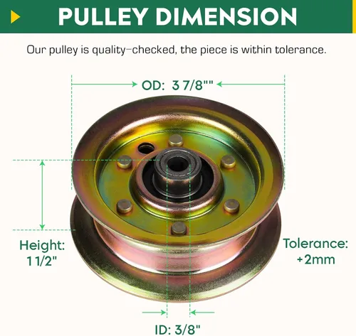 Vista 4 de Polea tensora plana para Ariens Husqvarna RZ4216 RZ4221 LT152 LT154 193197 177968 21546308 532177968 532193197 con cubierta de 42 pulgadas, 46