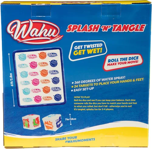 Vista 2 de Wahu Splash 'N' Tangle - Juego de agua para niños a partir de 5 años y adultos, juego de agua Twister para exteriores con tapete de juego, conector