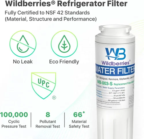 Vista 4 de Wildberries Filtro de agua para refrigerador UKF8001 4 de repuesto para Whirlpool®, EveryDrop® EDR4RXD1, WHR4RXD1, 4396395, WRF535SWHZ00 a