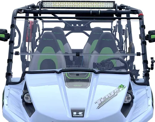 Vista 6 de Kawasaki Teryx 4 Parabrisas (2015) Plegable completo Resistente a los arañazos Extremadamente versátil Policabonato Lexan MR10 premium