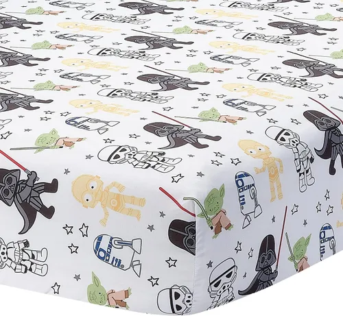 Vista 8 de Lambs & Ivy Disney Baby Forever Mickey Mouse - Sábana bajera ajustable para cuna blanca Fits Standard Size Crib/Toddler Mattress Measuring 52" x