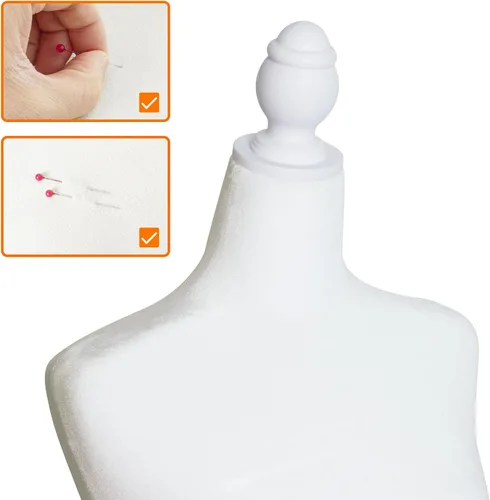 Vista 5 de Torso de maniquí femenino con soporte, talla grande 10-12, forma de vestido de maniquí femenino, altura ajustable de 61-67 pulgadas, soporte
