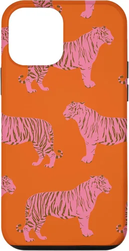 Vista 15 de Funda para iPhone 17 con diseño de tigre rosa y naranja