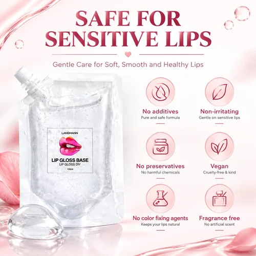 Vista 5 de 2 unidades hidratan el brillo de labios transparente, material base