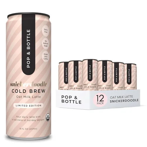 Vista 11 de Pop & Bottle, Lattes de leche de avena, infusión fría con melena de león y reishi, aceite MCT, infusión fría de un solo tiro, champiñones, orgánico