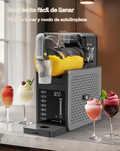 Vista 6 de Fiii Máquina de granizado de 92 onzas, máquina de granizado para el hogar, 6 programas preestablecidos, funcionamiento silencioso, pantalla LED