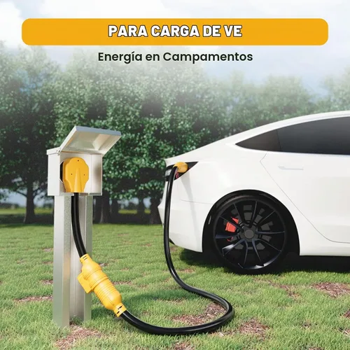 Vista 5 de MECMO NEMA 14-50P a NEMA 6-20R - Adaptador de carga para Tesla EV con interruptor protector de sobretensiones, 1 pie 50A 14-50P RV/generador/enchufe