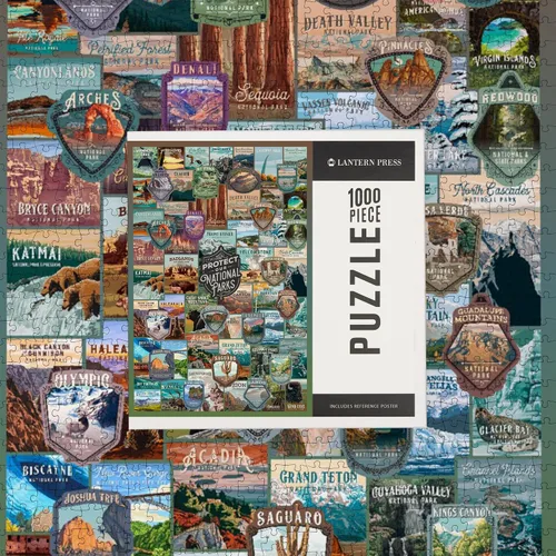 Vista 9 de Lantern Press Rompecabezas de Parques Nacionales, todos los 63 parques