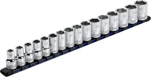 Vista 16 de ARES 70087-Organizador de enchufes de aluminio de 3 piezas, rieles de transmisión de 1/4 pulgadas, 3/8 pulgadas y 1/2 pulgadas con capacidad para 48