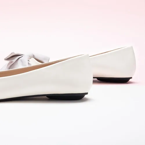 Vista 3 de C.Paravano Zapatos planos con lazo puntiagudo para mujer, cómodos y elegantes, zapatos sin cordones para uso casual y oficina