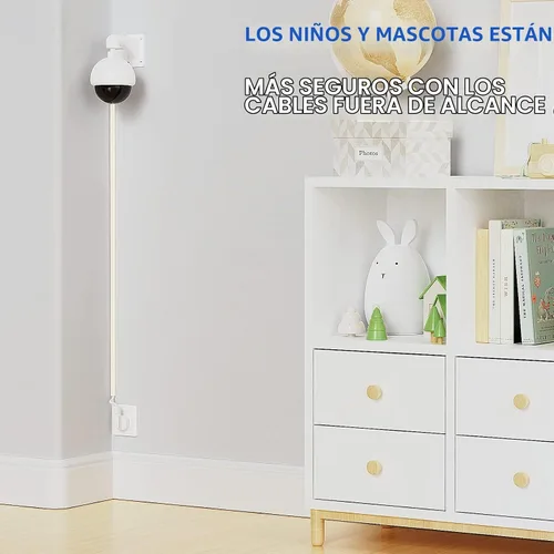 Vista 6 de Delamu – Funda para cable beige, cubiertas de cable para 1 cable en la pared, cubiertas de cable de tamaño mini para cables en la pared, cubierta