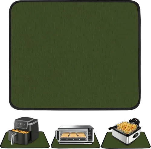 Vista 21 de Alfombrilla resistente al calor para freidora de aire, freidora profunda, horno, almohadillas calientes negras de 12 x 14 pulgadas para protector