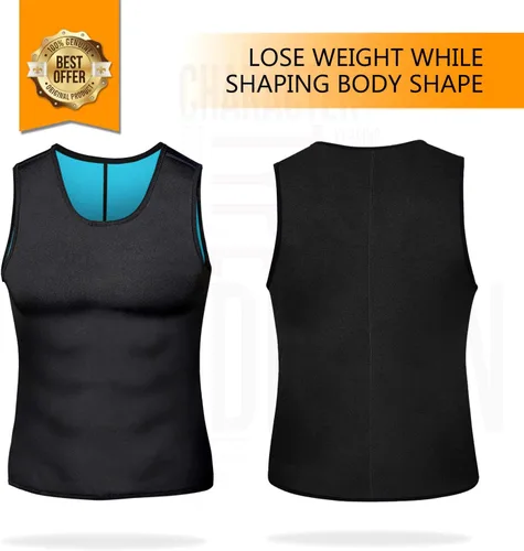 Vista 5 de NonEcho Entrenador de Cintura de Neopreno para Hombre Chaleco de Sauna Gimnasio Camiseta sin Mangas de Sudor Caliente Camiseta de Entrenamiento Faja