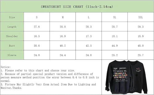 Vista 7 de DUTUT Dear Person Behind Me Shirts for Women Mental Health Sweatshirt You Matter Shirt Teacher Inspiration Blouse Tops Tops