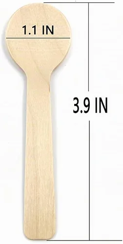 Vista 4 de Cucharas de postre de helado de madera de 3.9 pulgadas, cubiertos de madera desechables, paquete de 100 Pack of 100