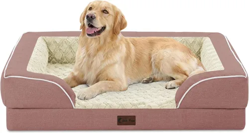 Vista 126 de Camas ortopédicas para perros grandes, cama de espuma viscoelástica impermeable para mascotas grandes con lados 89x56 cm, sofá para perros grandes