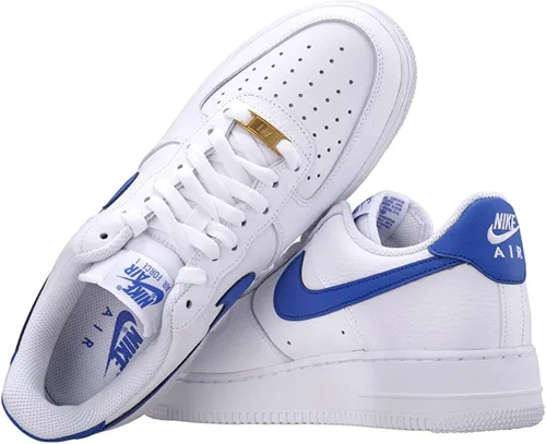 Vista 4 de Nike Men's Air Force 1 '07 LO WhiteGame Royal-White (DM2845 100)