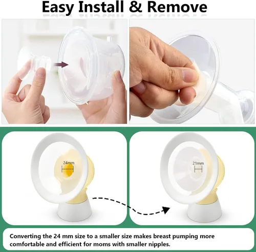 Vista 2 de Inserto de brida de 15/17/19/0.827 in compatible con brida de 0.945 in / escudo de la mayoría de las bombas, compatible con TSRETE, Medela, Momcozy