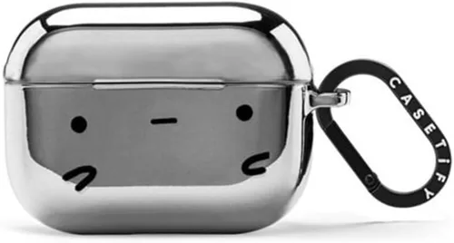 Vista 16 de CASETiFY Bounce - Funda para Airpods (3ª generación) con anillo - Black Kingsnake - Carbón mate