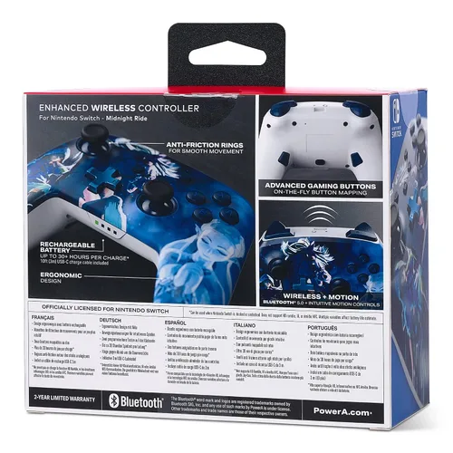 Vista 10 de PowerA Enhanced Wireless Controller for Nintendo Switch - Midnight Ride Nintendo Switch Lite Gamepad game controller Bluetooth controller
