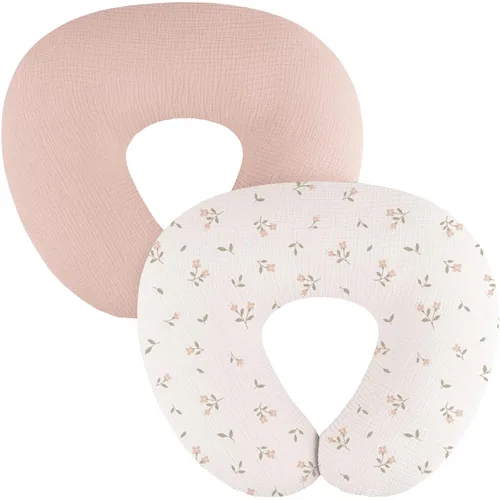 Vista 9 de MairMore Paquete de 2 Fundas de Almohada de Muselina para Lactancia, Transpirables 100% Algodón, Fundas Deslizables para Almohadas de Lactancia