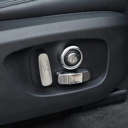 Vista 2 de ABS 8 piezas de ajuste de asiento botón ajuste cubierta Accesorios para Land Rover Defender 110 2020 (negro)