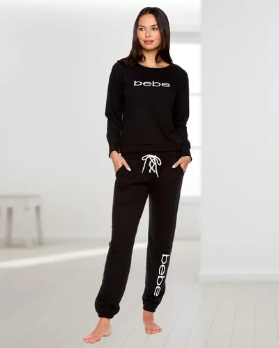 Vista 5 de bebe Conjunto de pijama de manga larga con puños y pantalones ajustados para mujer