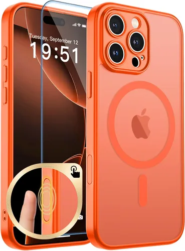 Vista 428 de zapica Funda magnética para iPhone Air, con protector de pantalla de vidrio templado, compatible con MagSafe, translúcida mate, a prueba de golpes