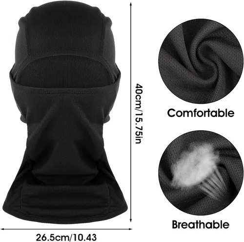 Vista 2 de COMNICO Pasamontañas elástico ajustable para invierno, resistente al viento, bufanda de esquí, protección contra el frío, equipo para hombres