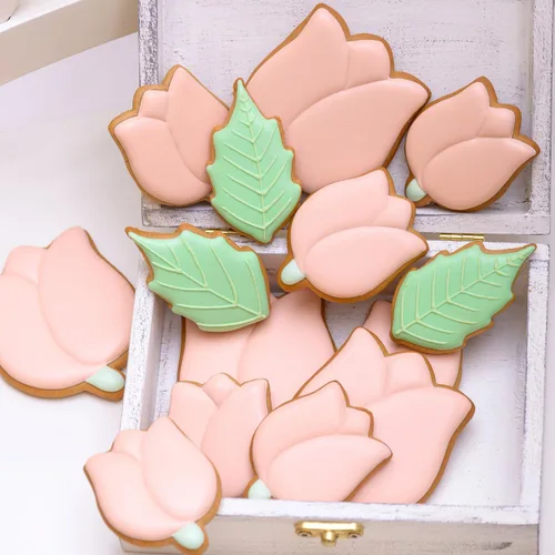 Vista 9 de Juego de cortadores de galletas de tulipán, moldes para fondant de 3.5 pulgadas