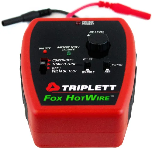 Vista 17 de Triplett 3388 Fox & Hound HotWire Kit de Rastreo de Cables con Sonda y Tono de Cable Vivo con Sensibilidad Ajustable - Rastrea Cables de 0 ~ 250 VCA