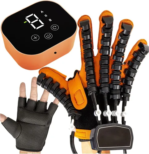 Vista 9 de Guantes de robot de rehabilitación para pacientes con hemiplejia cerebral, equipo de entrenamiento de recuperación de dedos y manos, guante robótico
