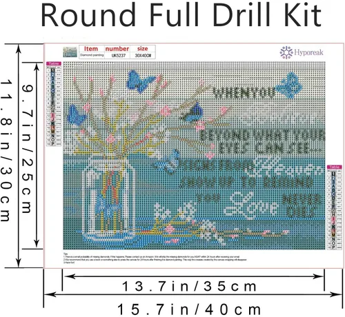 Vista 3 de Hyporeak Kits de pintura de diamantes para adultos, kit de arte de diamantes, kit de pintura de diamantes 5D, taladro completo redondo para regalo
