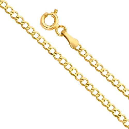 Vista 3 de Wellingsale 14K Solid Gold Cuban Link Curb Chains (Select Options)
