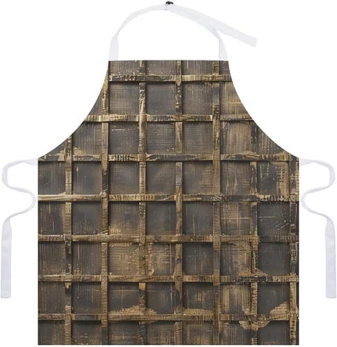 Vista 7 de MUSM Apron for Adults - 27.6 X 31.5 Inch, Heavy-Duty Polyester Aprons with Two Large Pockets, Waterproof Metallic Gold Mesh Kitchen Apron for