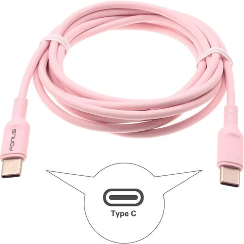 Vista 3 de Cable de carga rápida USB-C a PD de 10 pies de largo color rosa compatible con Motorola Moto G Play (2021), Power (2020), (2021), (2022), Pure