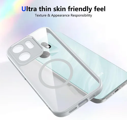 Vista 218 de Funda magnética transparente compatible con Xiaomi 17T, color negro 2 en 1 PC + TPU cubierta de teléfono a prueba de golpes, carcasa protectora