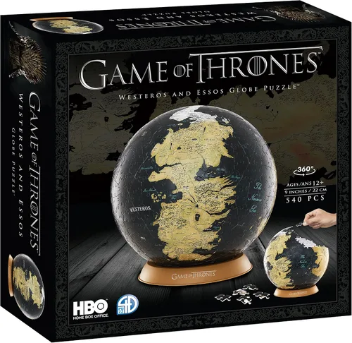 Vista 3 de 4D Cityscape Game of Thrones (Juego de Tronos) Rompecabezas 3D de Globo de Westeros y Essos de 9 pulgadas
