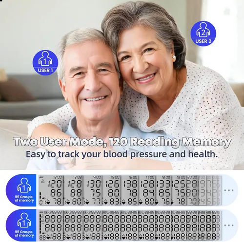 Vista 6 de GUAEVER Monitor de Presión Arterial Recargable Monitores de Presión Arterial para Brazo Superior para Uso Doméstico Pantalla Grande Máquina Bp