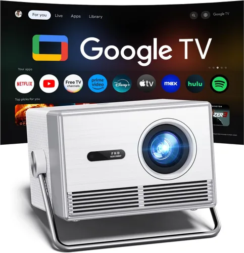 Vista 11 de Proyector para exteriores de Google TV con licencia oficial de 2000 ANSI 4K Full HD, proyector inteligente con WiFi y Bluetooth