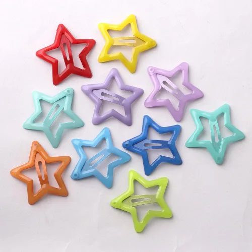 Vista 2 de Pinzas de pelo coloridas y luminosas para niñas, pinzas pequeñas para el cabello para niños, pinzas de estrellas que brillan en la oscuridad, pinzas