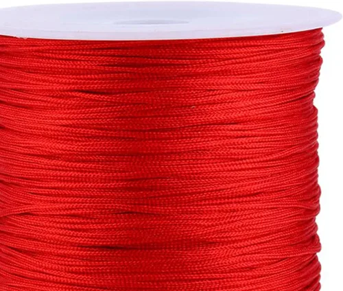 Vista 2 de Yosoo Health Gear Cordón de nylon rojo para hacer joyas, hilo para pulsera, hilo rojo original