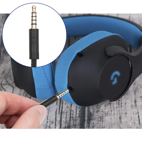 Vista 2 de weishan Cable de repuesto para auriculares Logitech G Pro, G Pro X, Logitech G433, G233 cable auxiliar de sonido para auriculares con controlador