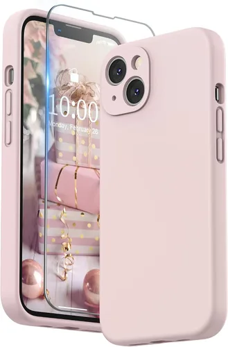 Vista 11 de SURPHY Funda compatible con iPhone 13 con protector de pantalla, (protección de cámara y forro de microfibra suave), funda de teléfono de silicona