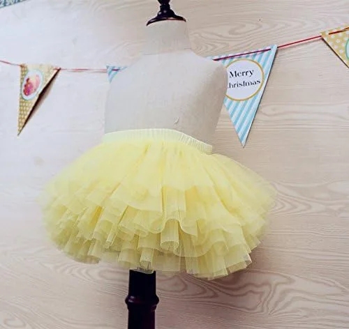 Vista 6 de Falda tutú para niña pequeña de 6 capas de tul tutús 1-8T