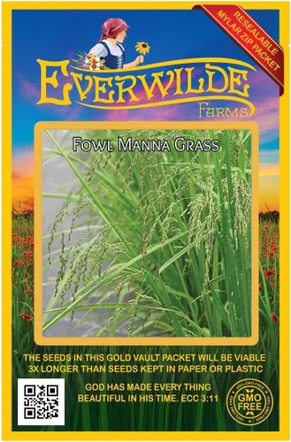 Vista 4 de Everwilde Farms - Semillas de hierba nativa de maná de aves de 1 onza - Gold Vault