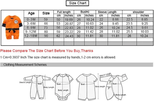Vista 7 de Enterizo de bebé para cosplay, traje de algodón recién nacido, ropa de una pieza para niño, Naranja