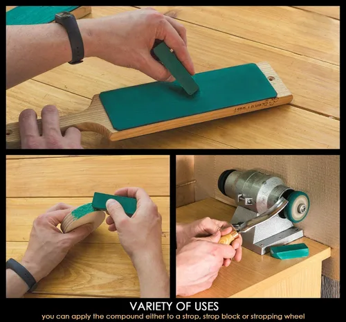 Vista 4 de BeaverCraft Compuesto de cuero Strop para afilar cuchillos - Compuestos de pulido verdes de 2 onzas - Compuesto de Stropping - Compuestos de pulido