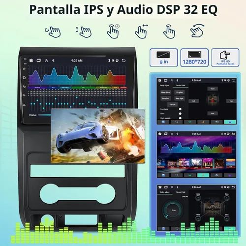 Vista 4 de [4G+64G] Radio de coche de 8 núcleos para Ford F150 2009 2010 2011 2012 - Android 13 pantalla táctil F-150 estéreo, DSP 32 EQ/IPS/Carplay/Android