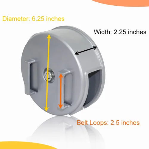 Vista 2 de WOLF - Soporte de carrete de alambre de aluminio de 6.25 pulgadas, ligero, ambidiestro Trabillas para cinturón integradas con perilla segura.